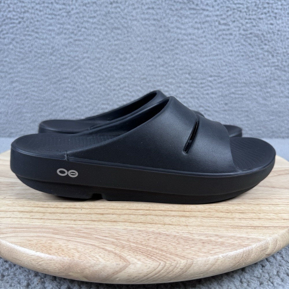 OOFOS OOahh Recovery Slide Womens Size 8 Black OOfoam Comfort Sandals